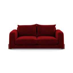 Heal's Nuvola 3 Seater Sofa Smart Luxe Velvet Mulberry Walnut Stained Feet
