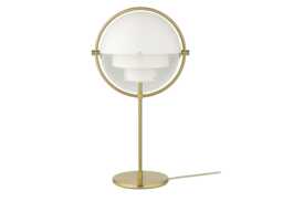 Gubi Multi Lite Table Lamp Brass White Shade - thumbnail 1