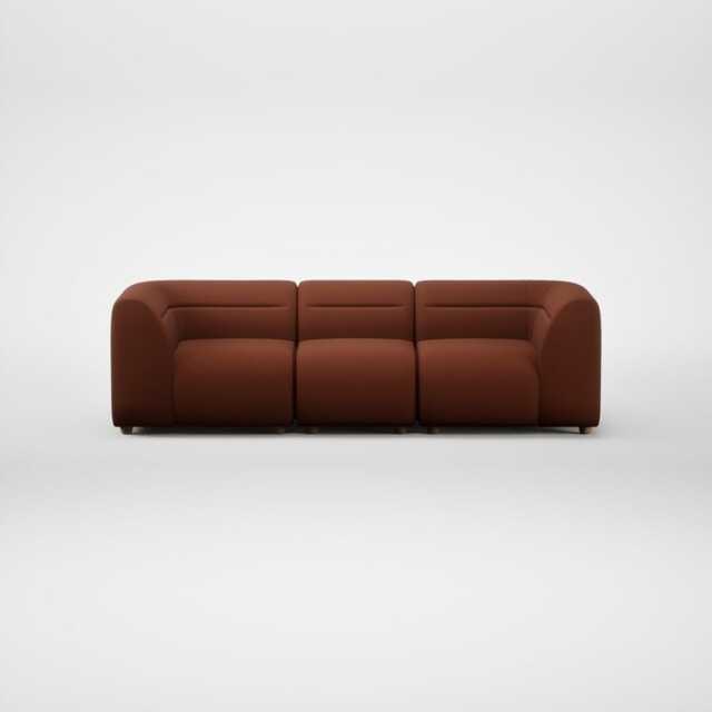Heal's Lilli 3 Seater Sofa Smart Cotton Linen Rust Natural Feet - image 1