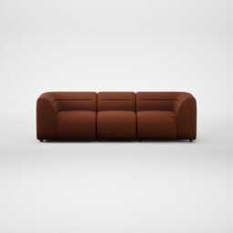 Heal's Lilli 3 Seater Sofa Smart Cotton Linen Rust Natural Feet