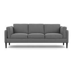 Heal's Sonno 4 Seater St Moritz Wool Light Grey Wenge Black Feet - thumbnail 1