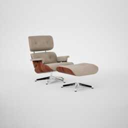 Vitra Eames Lounge Chair & Ottoman Santos Palisander Contemporary L60 78 Dark Sand Polished Base 04