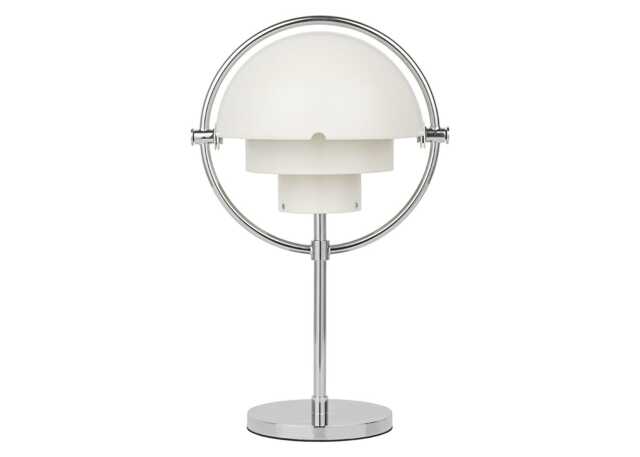 Gubi Multi-Lite Portable Table Lamp Chrome/White Semi Matt