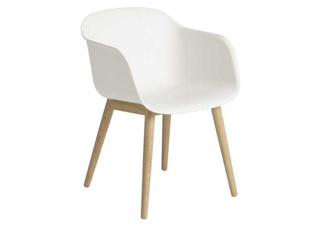 Muuto Fiber Armchair Wood Base Normal Shell Natural White/Oak - image 1
