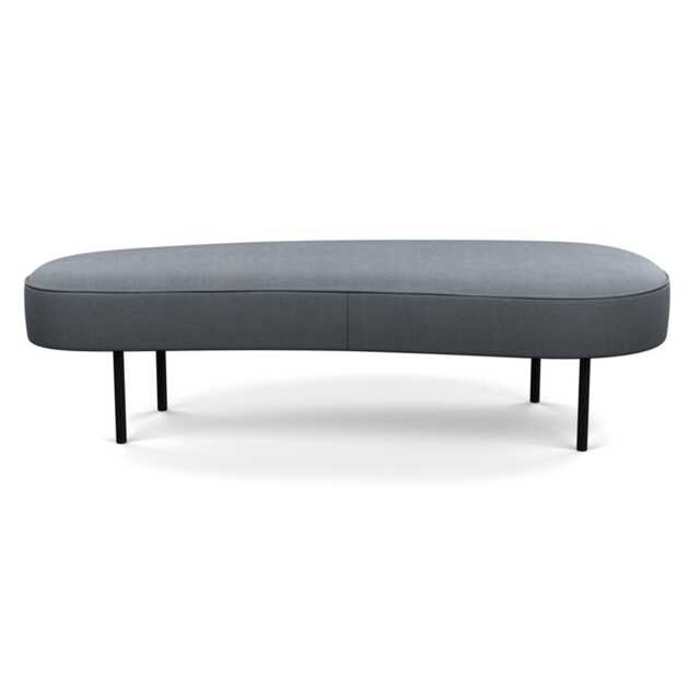 Heal's Isola Large Ottoman Siena Cotton Shale Grey Black Feet