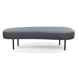 Heal's Isola Large Ottoman Siena Cotton Shale Grey Black Feet