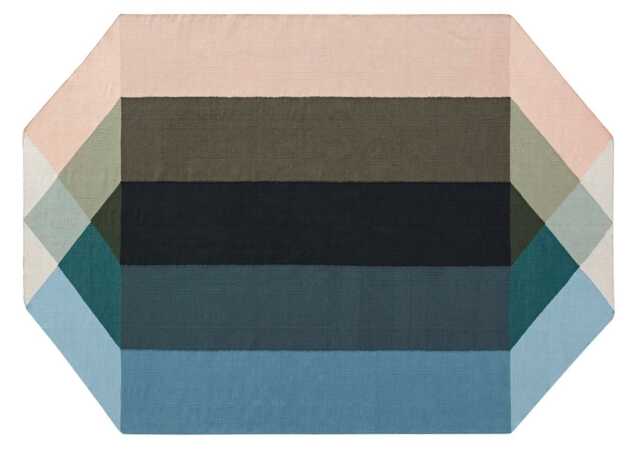 GAN Diamond Kilim Rug Nude & Petrol 300 x 390cm