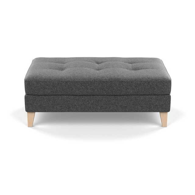 Heal's Mistral Footstool Melton Wool Granite Natural Feet