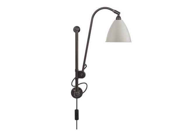 Gubi Bestlite BL5 Wall Lamp Black Brass Base Classic White Shade