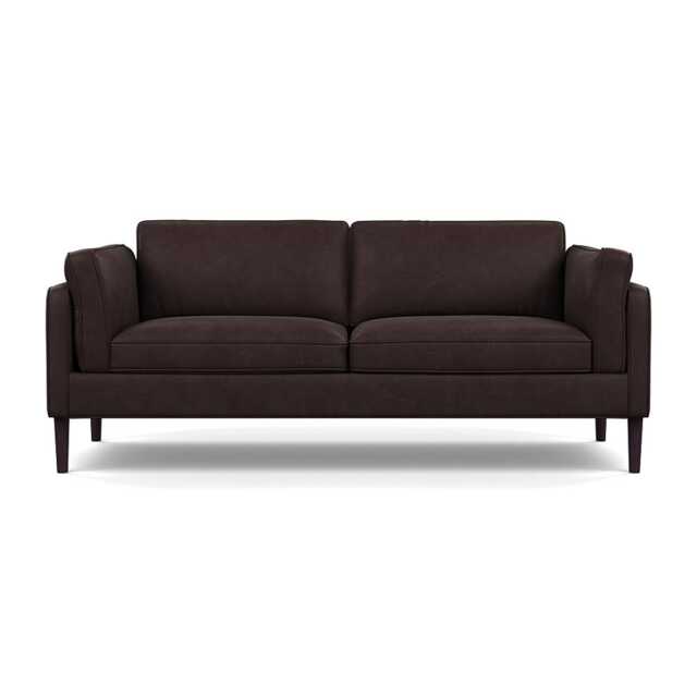 Heal's Sonno 3 Seater Heritage Leather Dark Walnut 2069 Wenge Black Feet