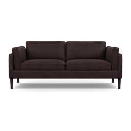 Heal's Sonno 3 Seater Heritage Leather Dark Walnut 2069 Wenge Black Feet