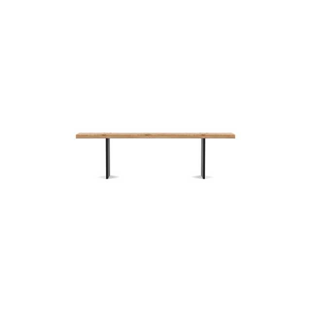 Heal's Berlin Bench 160x35cm Blonde Oiled Oak Natural Edge Filled Black Legs