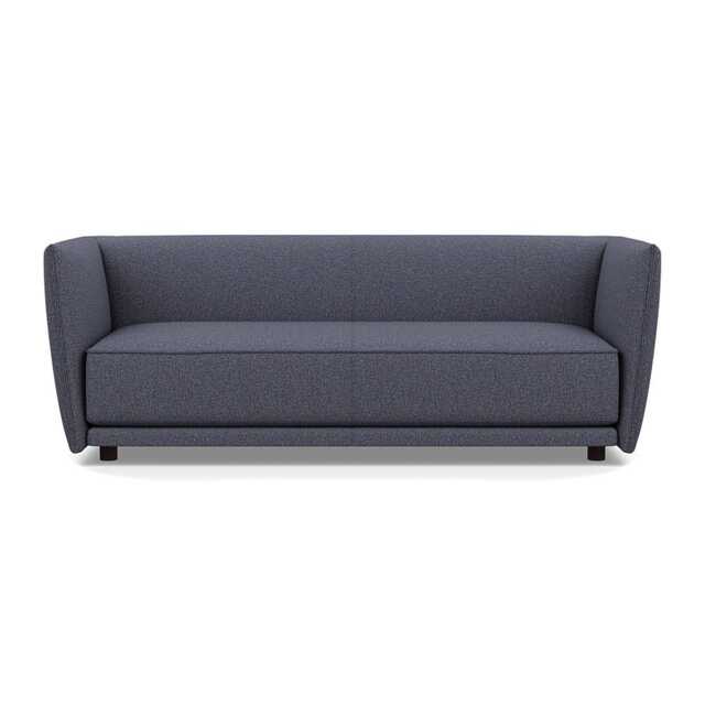 Heal's Valley 3 Seater Sofa Loop Boucle Navy Walnut Stain Feet - image 1