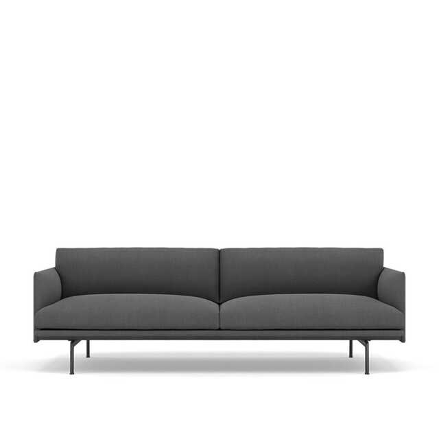 Muuto Outline 3 seater Kvadrat Remix Fabric Dark Grey 163