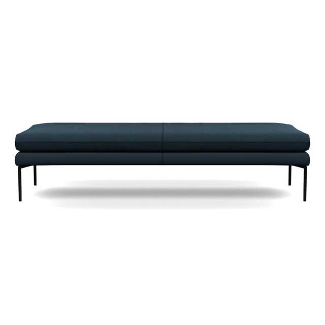 Heal's Matera Bench (180cm) Siena Cotton Deep Sea Black Feet