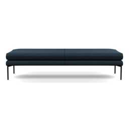 Heal's Matera Bench (180cm) Siena Cotton Deep Sea Black Feet