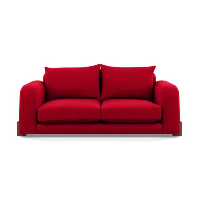Heal's Nuvola 2 Seater Sofa Melton Wool Red Oxide Walnut Stained Feet