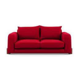 Heal's Nuvola 2 Seater Sofa Melton Wool Red Oxide Walnut Stained Feet