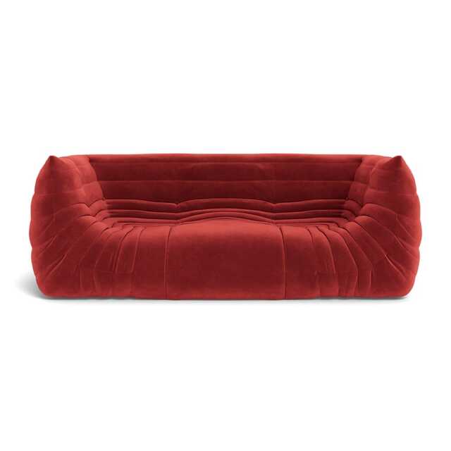 Ligne Roset Togo Medium Settee in Alcantara Goya Red
