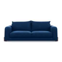 Heal's Nuvola 4 Seater Sofa Velvet Petrol Walnut Stained Feet