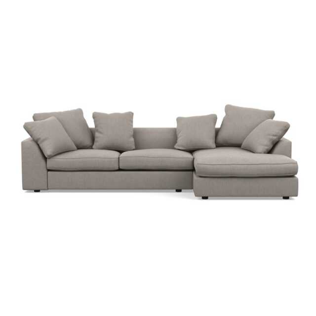 Heal's Cumulus Right Hand Facing Corner Sofa In Broad Weave Pebble Black Feet
