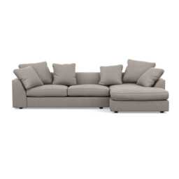 Heal's Cumulus Right Hand Facing Corner Sofa In Broad Weave Pebble Black Feet