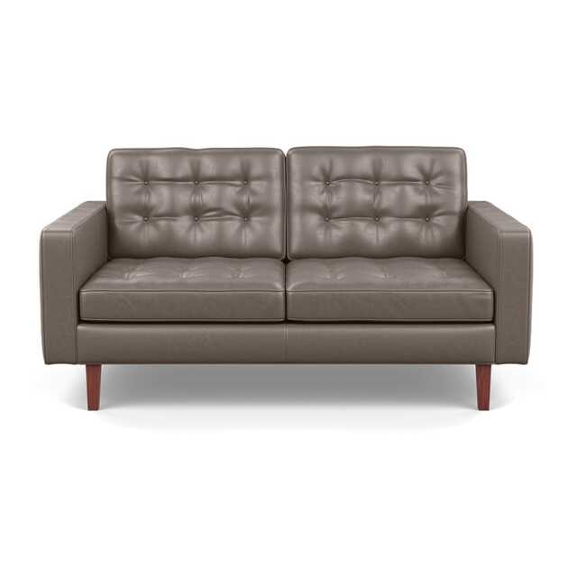 Heal's Hepburn 2 Seater Daino Leather Elephant Walnut Feet