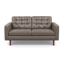 Heal's Hepburn 2 Seater Daino Leather Elephant Walnut Feet
