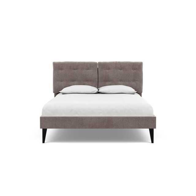 Heal's Mistral King Bed Smart Luxe Velvet Mushroom Black Feet
