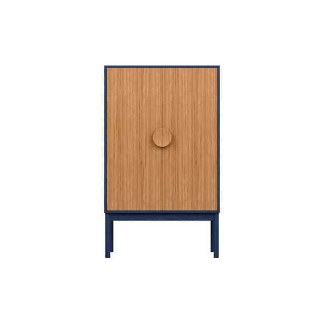 Heal's Tinta Highboard Blue Stain Frame Natural Oak Doors