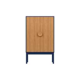 Heal's Tinta Highboard Blue Stain Frame Natural Oak Doors
