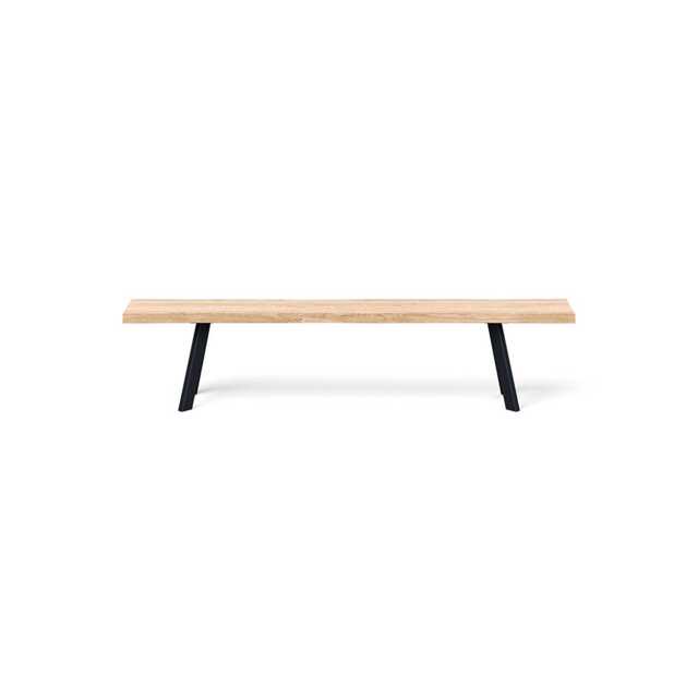 Heal's Madrid Bench 200x35cm White Oak Natural Edge Filled
