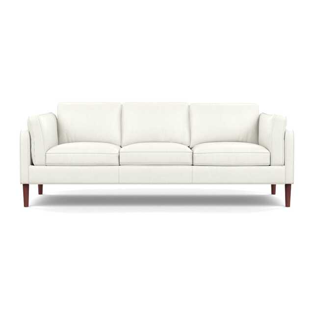 Heal's Sonno 4 Seater Sofa Linea Leather White 634 Walnut Feet - image 1