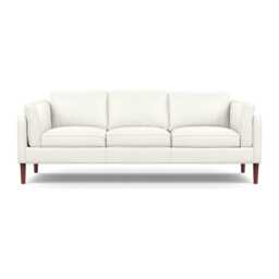Heal's Sonno 4 Seater Sofa Linea Leather White 634 Walnut Feet - thumbnail 1