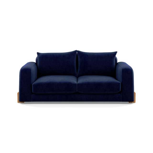 Heal's Nuvola 3 Seater Sofa Smart Luxe Velvet Midnight Natural Oak Feet