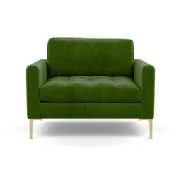 Heal's Eton Loveseat Smart Luxe Velvet Grass Brass Feet