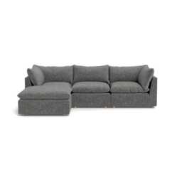 Heal's Astrid Left Hand Facing Corner Sofa Melton Wool Shale Natural Beech Feet