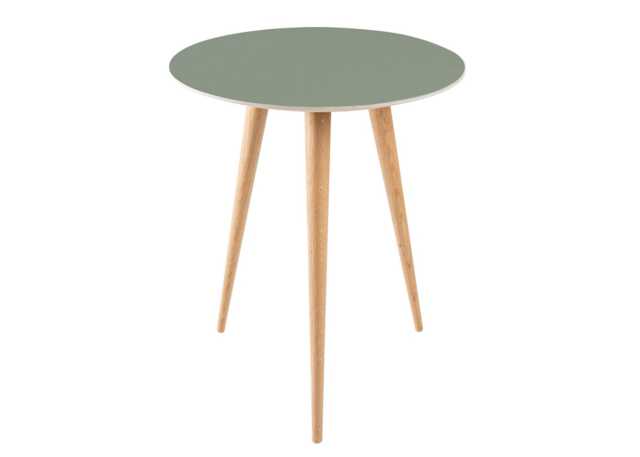 Gazzda Arp Side Table Dia 45cm Dark Olive Linoleum