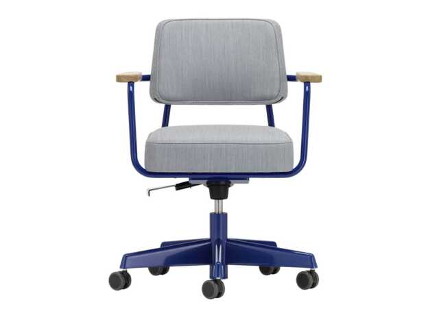 Vitra Fauteuil Direction Pivotant Blue Base Tress Ice Grey Melange - image 1