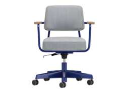Vitra Fauteuil Direction Pivotant Blue Base Tress Ice Grey Melange - thumbnail 1