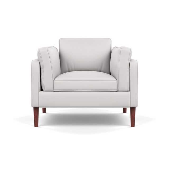Heal's Sonno Armchair Leather Grain White 000 Walnut Feet - image 1