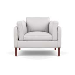 Heal's Sonno Armchair Leather Grain White 000 Walnut Feet - thumbnail 1