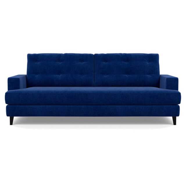 Heal's Mistral 4 Seater Sofa Smart Luxe Velvet Azure Black Feet