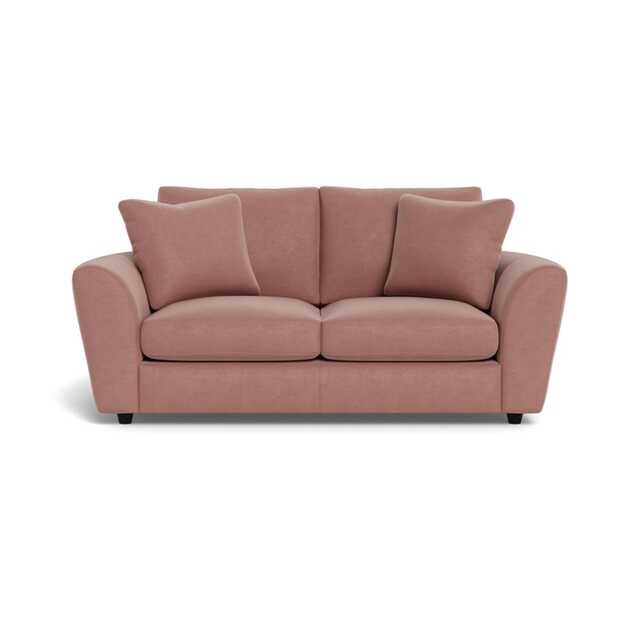 Heal's Snooze 3 Seater Sofa Smart Luxe Velvet Dusky Pink Black Feet