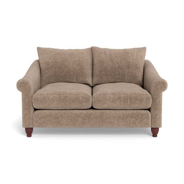 Heal's Devon 2 Seater Boucle Velvet Rocky Walnut Stained Beech Feet