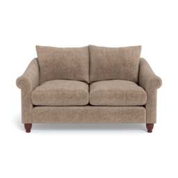 Heal's Devon 2 Seater Boucle Velvet Rocky Walnut Stained Beech Feet