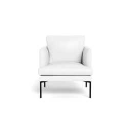 Heal's Matera Armchair Linea Leather White 634 Black Feet
