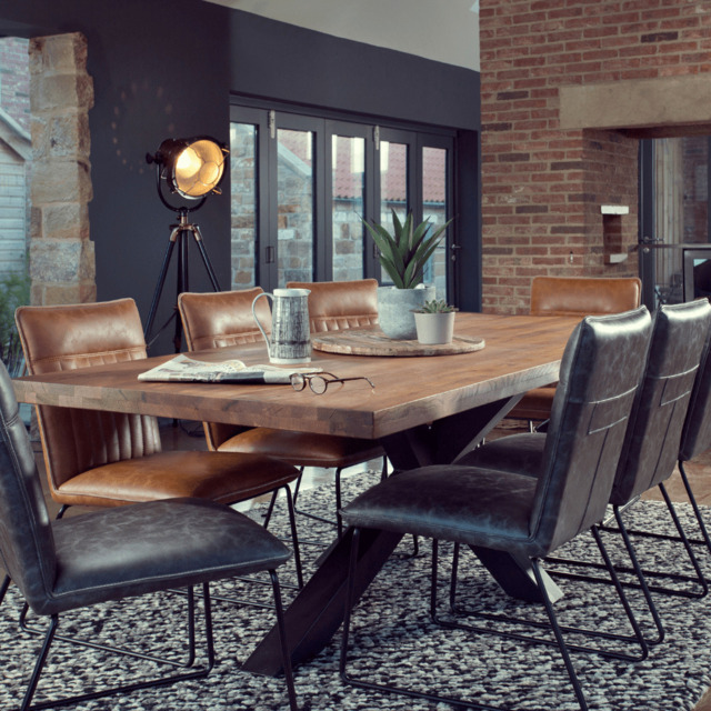 Islington Collection - 240cm Solid Oak Dining Table Set - Hemming & Wills