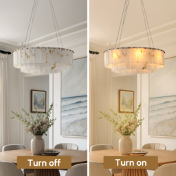 8-Light Tiered Chandelier Alabaster-Look 62cm - thumbnail 6
