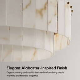 8-Light Tiered Chandelier Alabaster-Look 62cm - thumbnail 8
